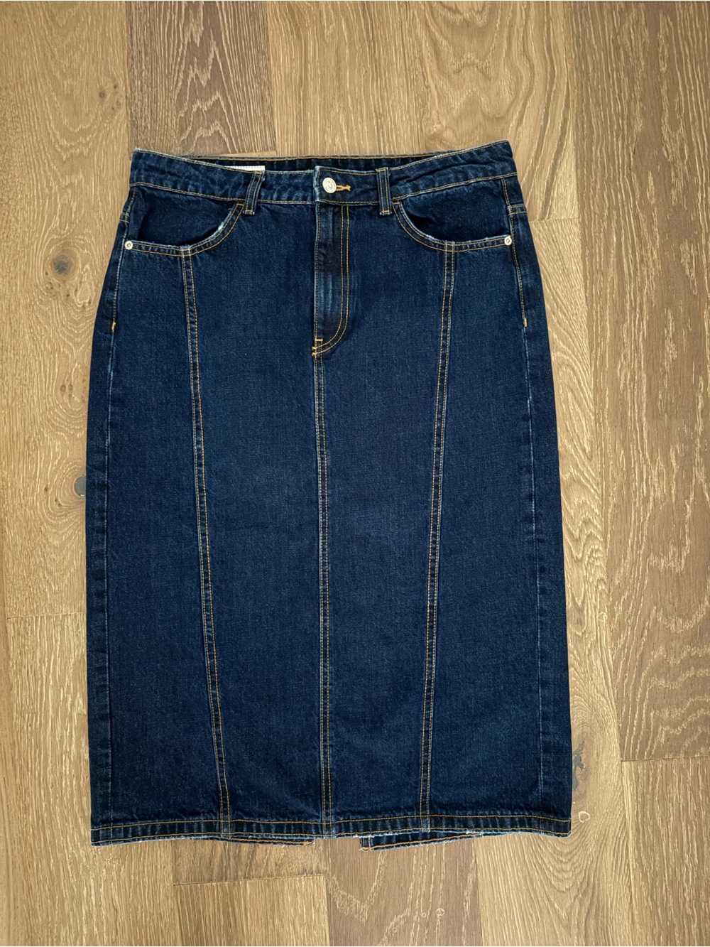 Zara Dark Blue Denim Pencil Skirt
